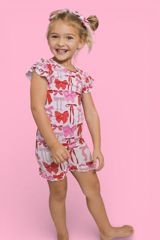 BE MINE BOWS DREAM RUFFLE SHORT SET