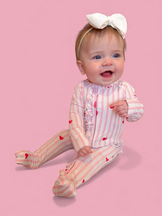SWEETHEART STRIPES DREAM RUFFLE ROMPER