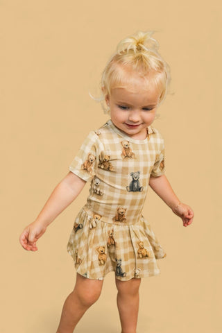 TEDDY CHECK DREAM BODYSUIT DRESS