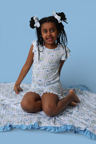 HEIRLOOM BLUE BLOOMS DREAM RUFFLE SHORT SET