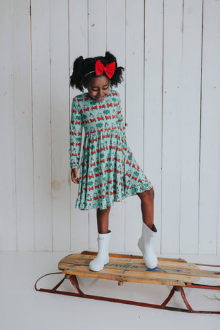 MERRY LITTLE CHRISTMAS DREAM RUFFLE DRESS