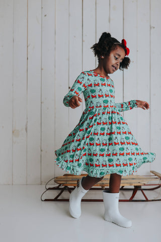 MERRY LITTLE CHRISTMAS DREAM RUFFLE DRESS