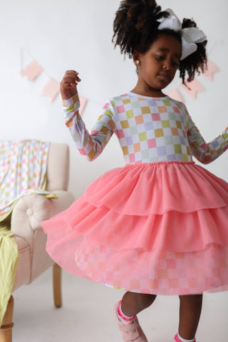 LUCKY CHARM CHECKS DREAM TUTU DRESS