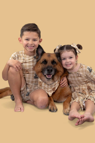 TEDDY CHECK DREAM SHORT SET