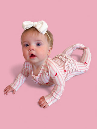 SWEETHEART STRIPES DREAM RUFFLE ROMPER