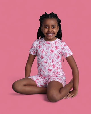 BOW CHECKERED CHARM DREAM SHORT SET