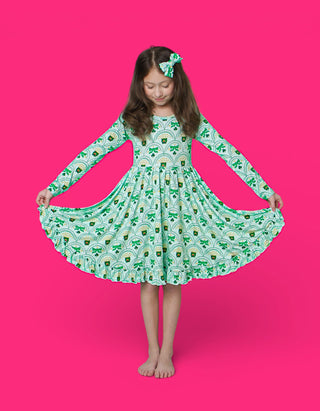 CLOVER & COINS DREAM RUFFLE DRESS