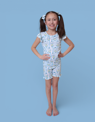 HEIRLOOM BLUE BLOOMS DREAM RUFFLE SHORT SET