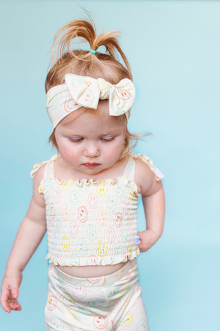 PASTEL SMILES DREAM SMOCKED FLARE SET