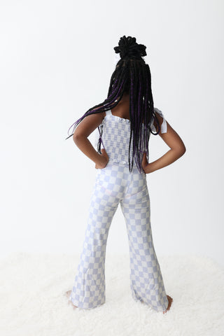 CLOUDY CHECKERS DREAM SMOCKED FLARE SET