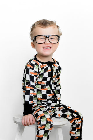 RACING CARROT CHECKERS DREAM ROMPER