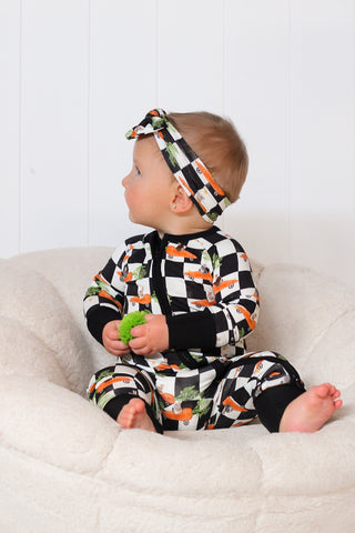 RACING CARROT CHECKERS DREAM ROMPER