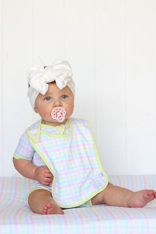 SPRING GINGHAM DREAM BABY BIB