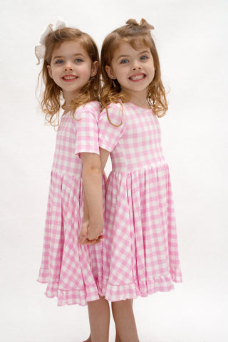 TAFFY PINK GINGHAM DREAM RUFFLE DRESS