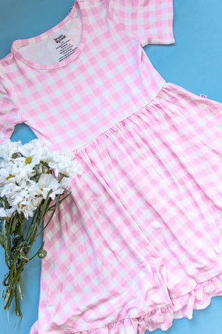 TAFFY PINK GINGHAM DREAM RUFFLE DRESS