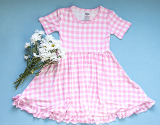 TAFFY PINK GINGHAM DREAM RUFFLE DRESS