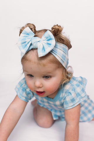 SKY BLUE GINGHAM DREAM BOW