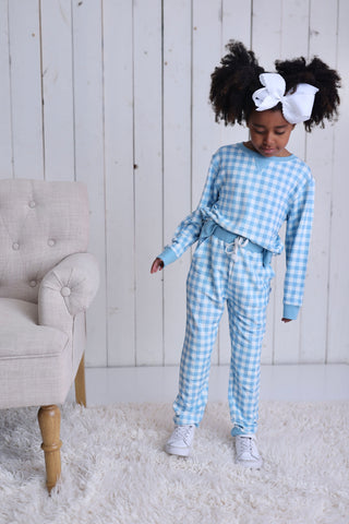 SKY BLUE GINGHAM DREAM PULLOVER