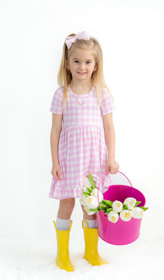 TAFFY PINK GINGHAM DREAM RUFFLE DRESS