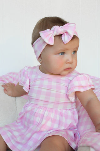 TAFFY PINK GINGHAM DREAM BOW