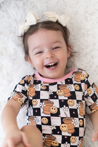 SMILEY CUP OF CHECKERS DREAM BODYSUIT DRESS