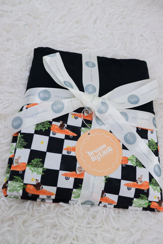 RACING CARROT CHECKERS DREAM BLANKET