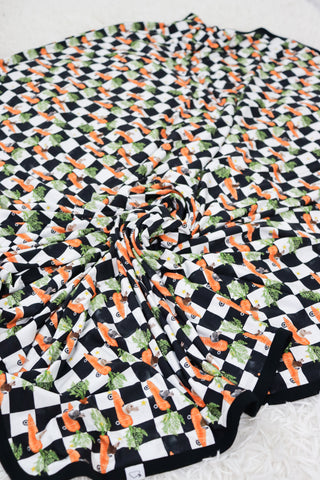 RACING CARROT CHECKERS DREAM BLANKET