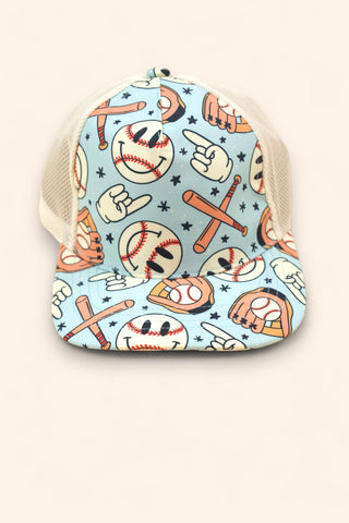 BASEBALL SMILEY DREAM TRUCKER HAT