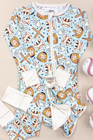 BASEBALL SMILEY DREAM ROMPER