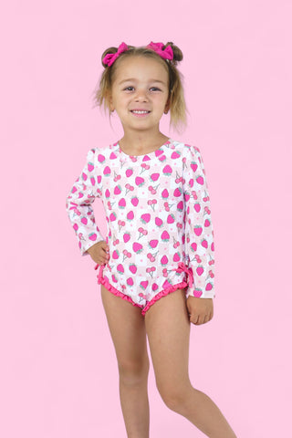 EXCLUSIVE BERRY BROOKLYN DREAM RASH GUARD RUFFLE SWIM SUIT