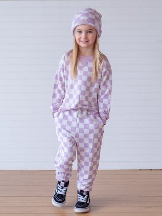 PERIWINKLE CHECKERS DREAM PULLOVER