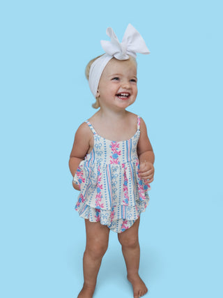PETITE POSIE DREAM RUFFLED BUBBLE ROMPER