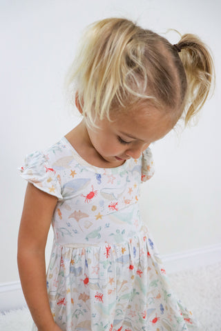 UNDERWATER ADVENTURES DREAM RUFFLE DRESS