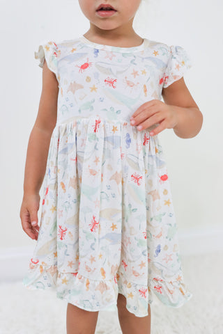 UNDERWATER ADVENTURES DREAM RUFFLE DRESS