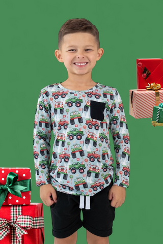 REVVED UP FOR CHRISTMAS DREAM LONG SLEEVE POCKET TEE