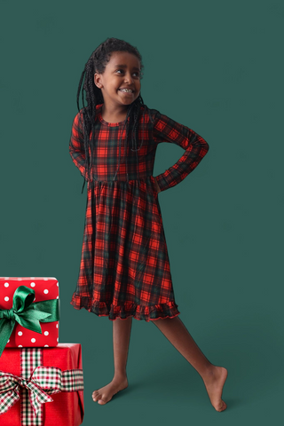 TARTAN CHEER DREAM RUFFLE DRESS