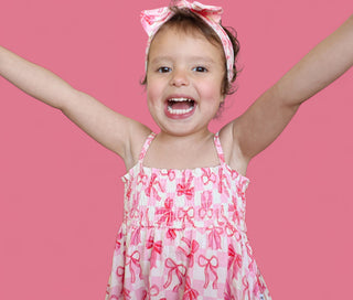 BOW CHECKERED CHARM DREAM SMOCKED TIERED BODYSUIT DRESS