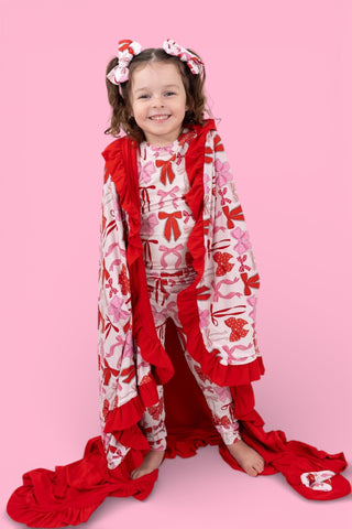 BE MINE BOWS DREAM RUFFLE BLANKET