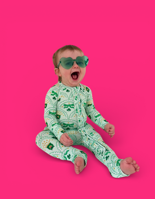 CLOVER & COINS DREAM RUFFLE ROMPER