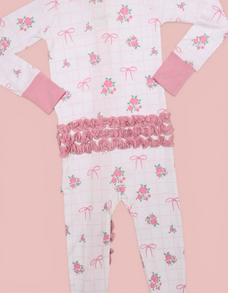 TIED WITH ROSES DREAM RUFFLE ROMPER