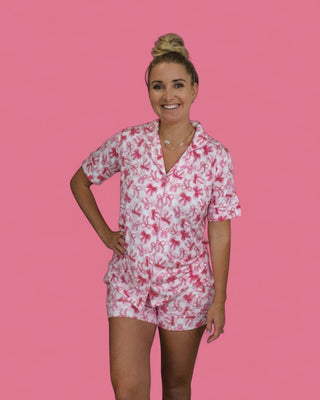 BOW CHECKERED CHARM WOMEN’S DREAM SHORT SET