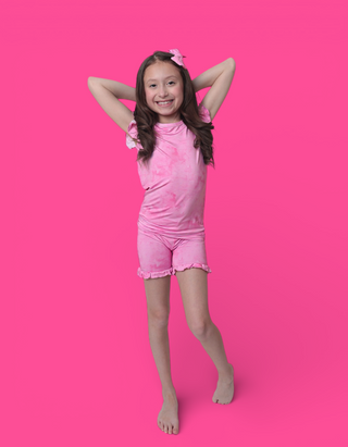 PINK DAYDREAM DREAM RUFFLE SHORT SET