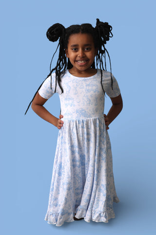 BLUEBELL EASTER TOILE DREAM RUFFLE DRESS