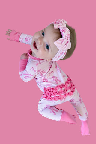 BALLET BOW BLISS DREAM RUFFLE ROMPER
