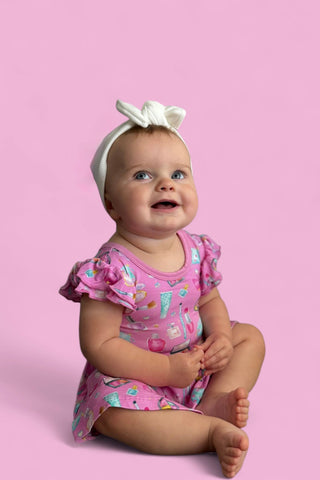 GLAMOUR MAGIC DREAM RUFFLED CAP SLEEVE BODYSUIT DRESS