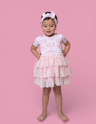 BLUSH BUNNY TOILE DREAM TUTU DRESS