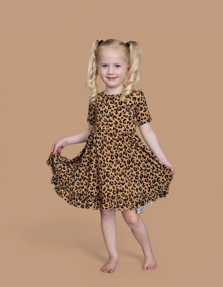 LEOPARD DREAM RUFFLE DRESS