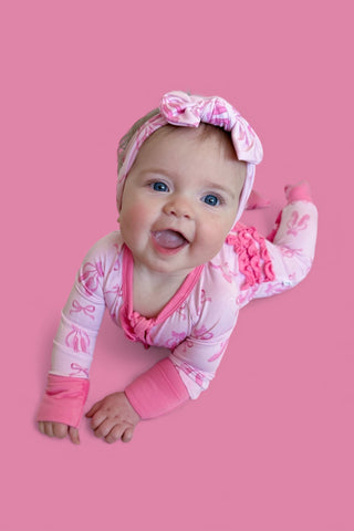 BALLET BOW BLISS DREAM RUFFLE ROMPER