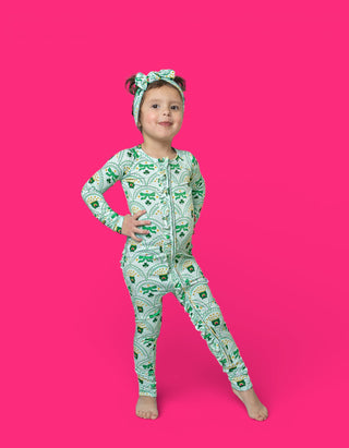 CLOVER & COINS DREAM RUFFLE ROMPER