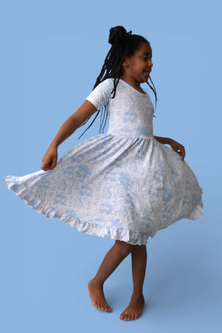 BLUEBELL EASTER TOILE DREAM RUFFLE DRESS